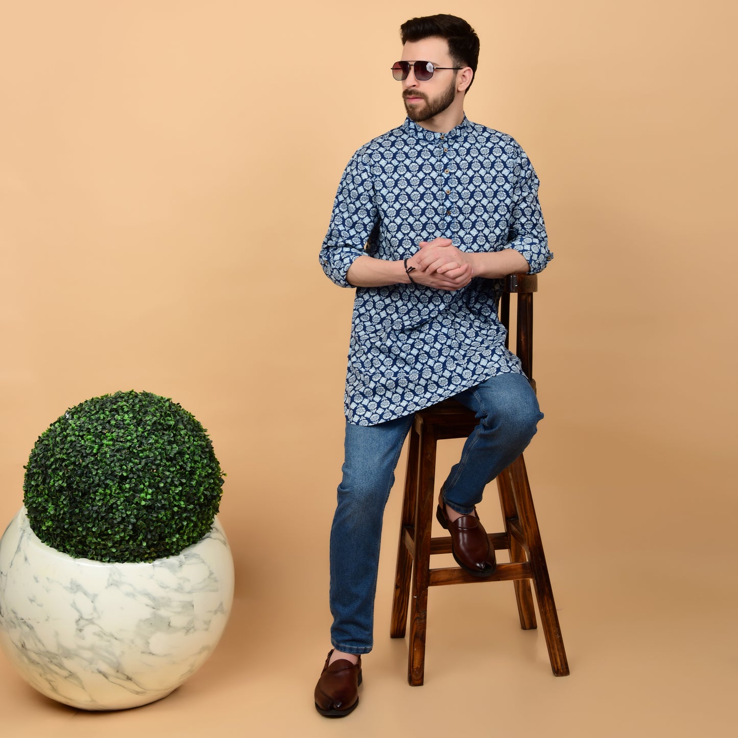 Indigo Ink Printed Kurta