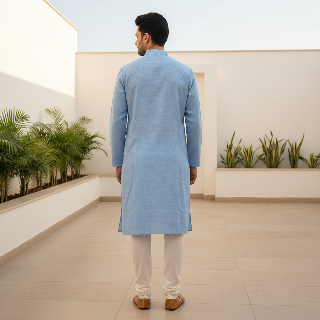 Sky Blue Texture Kurta
