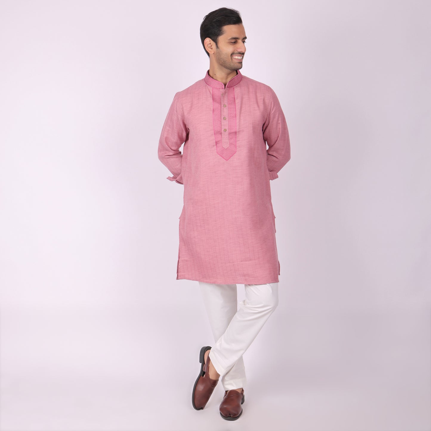 Wine Rose – Embroidered Festive Kurta
