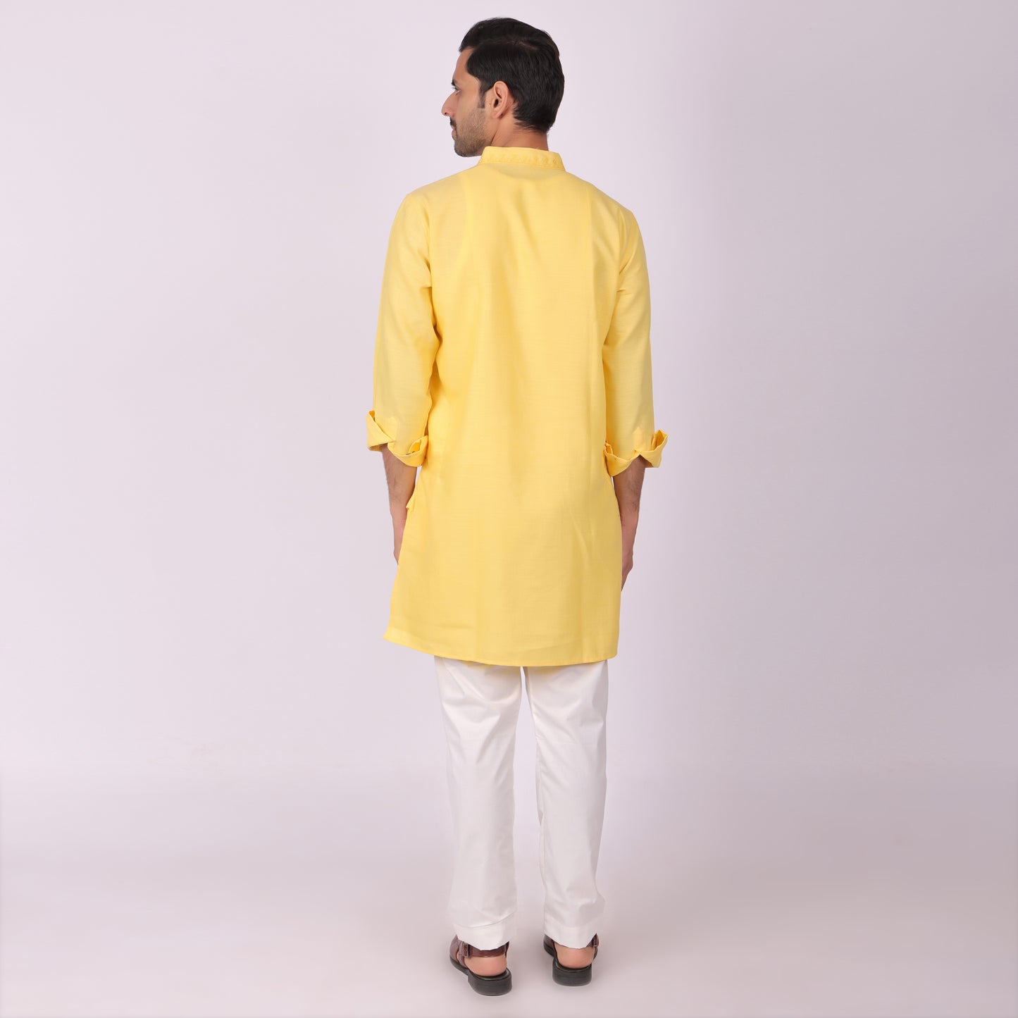 Sunlit Festive Yellow Kurta with Heritage Threadwork