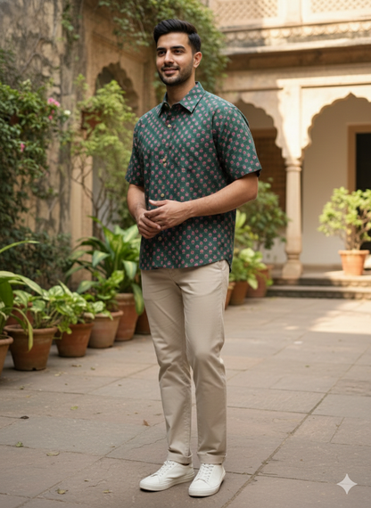 Emerald Bloom Unisex Shirt