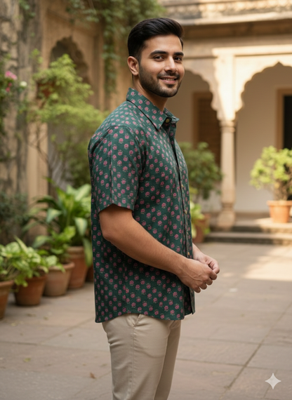 Emerald Bloom Unisex Shirt