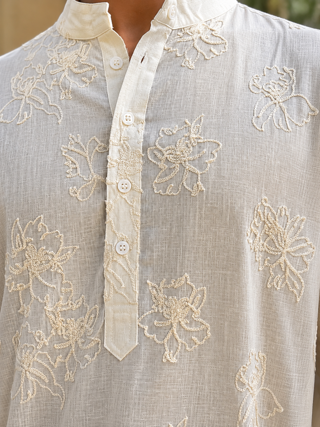 Cream Dori Kurta
