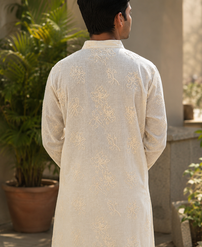 Cream Dori Kurta