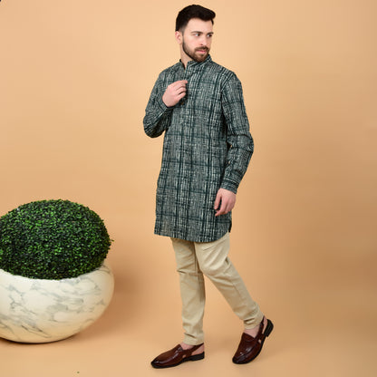 Olive Drift Printed Kurta