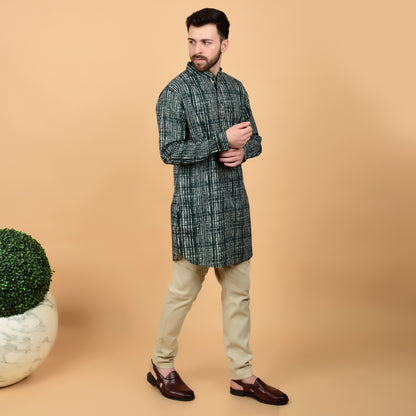 Olive Drift Printed Kurta