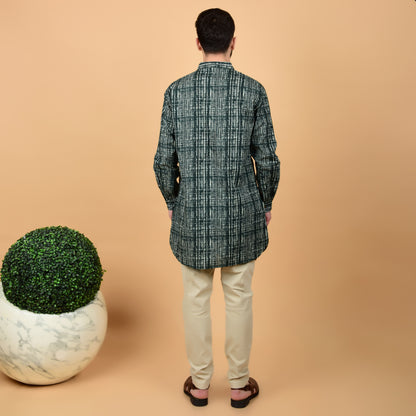 Olive Drift Printed Kurta