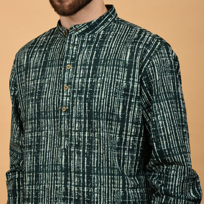 Olive Drift Printed Kurta