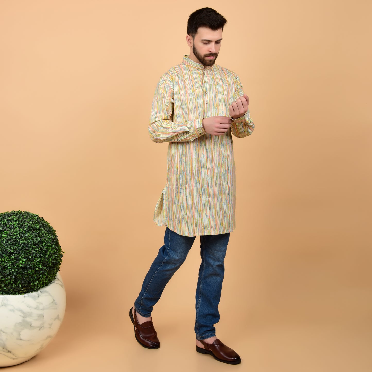 Spectrum Stripe Printed Kurta