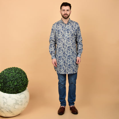 Ecru Bloom Printed Kurta