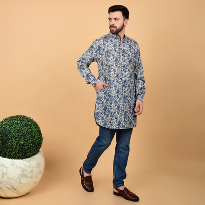 Ecru Bloom Printed Kurta
