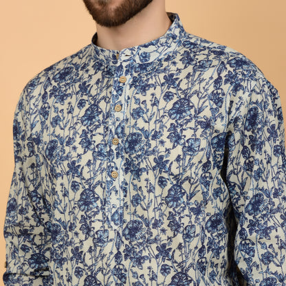 Ecru Bloom Printed Kurta