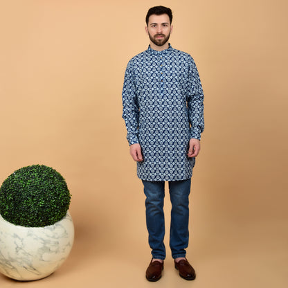 Indigo Ink Printed Kurta