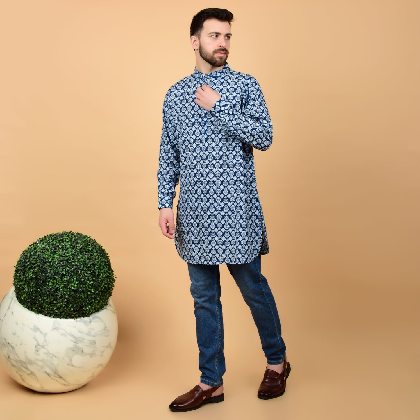 Indigo Ink Printed Kurta