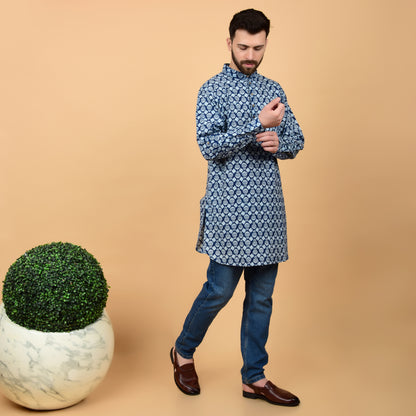 Indigo Ink Printed Kurta