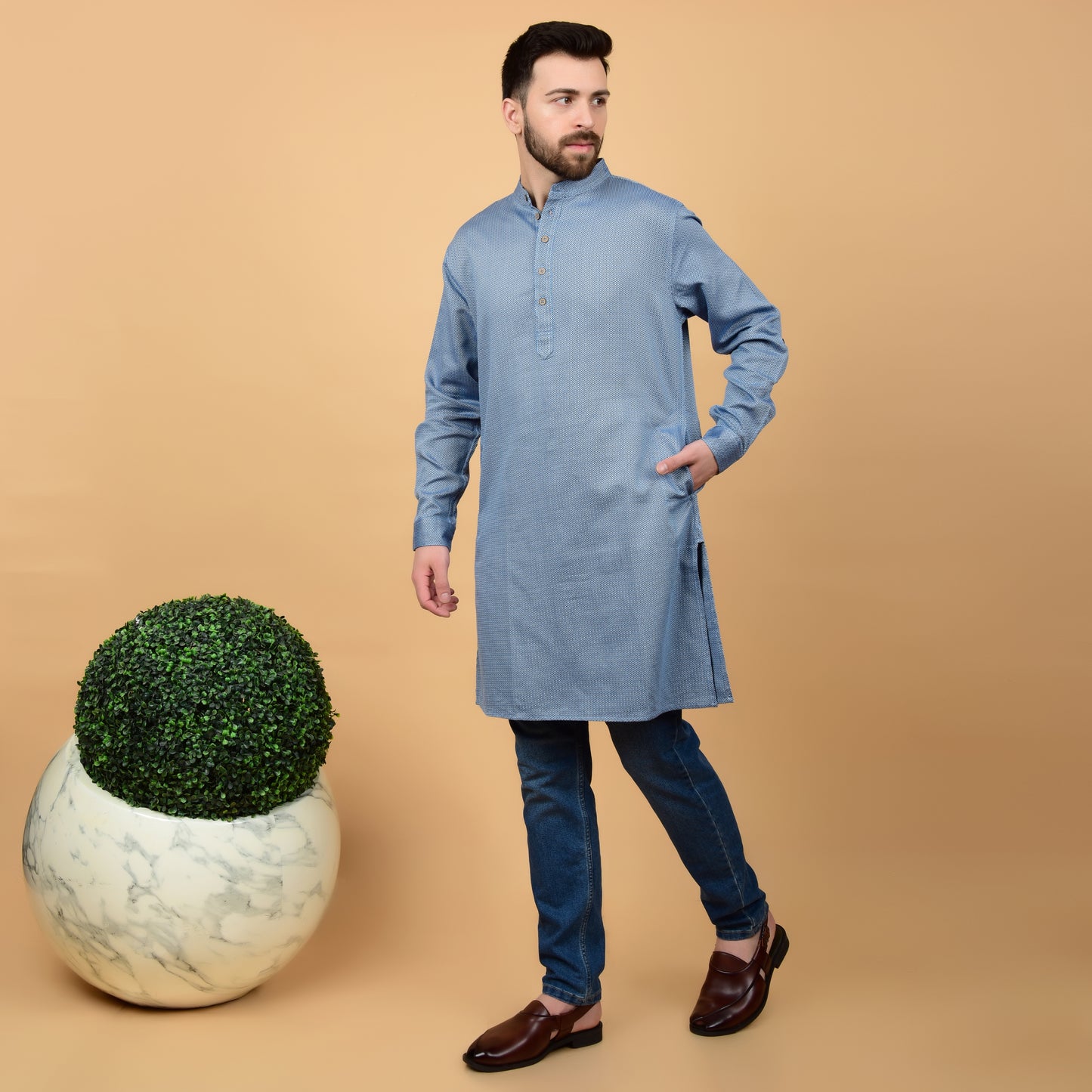 Herringbone Drift Kurta