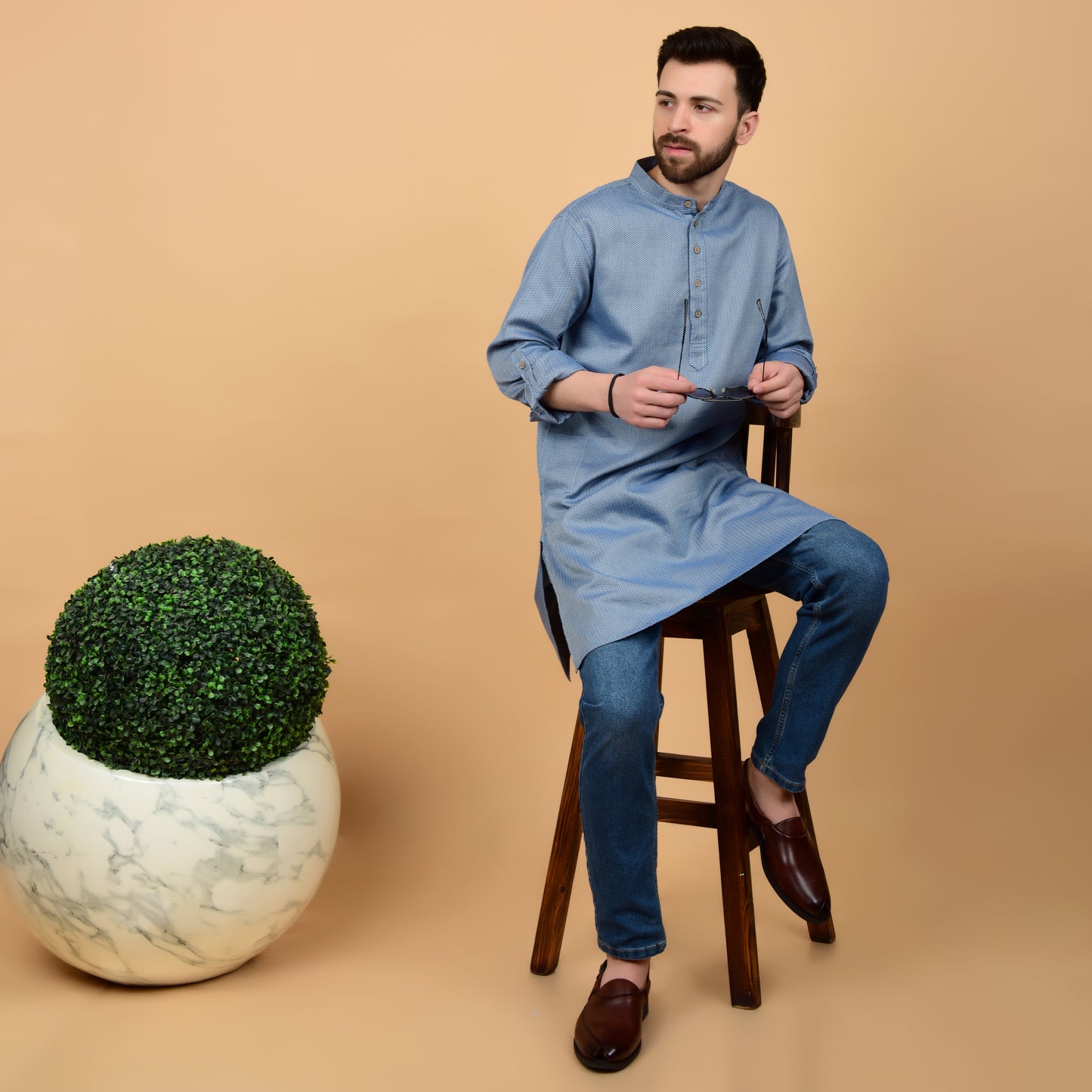 Herringbone Drift Kurta