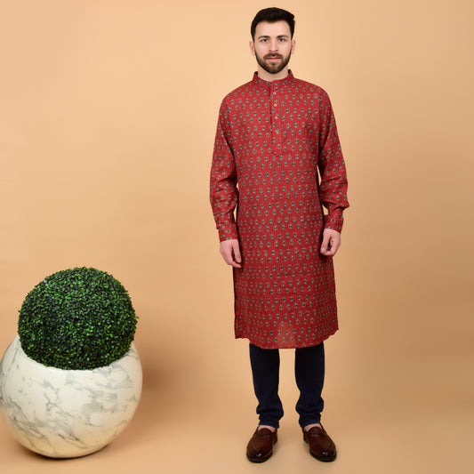 Crimson Boota Printed Kurta