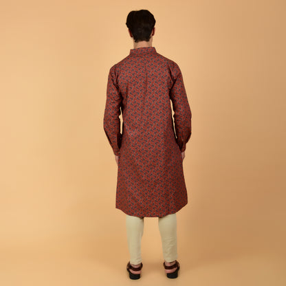 Maroon Egyptian Cotton Signature Kurta