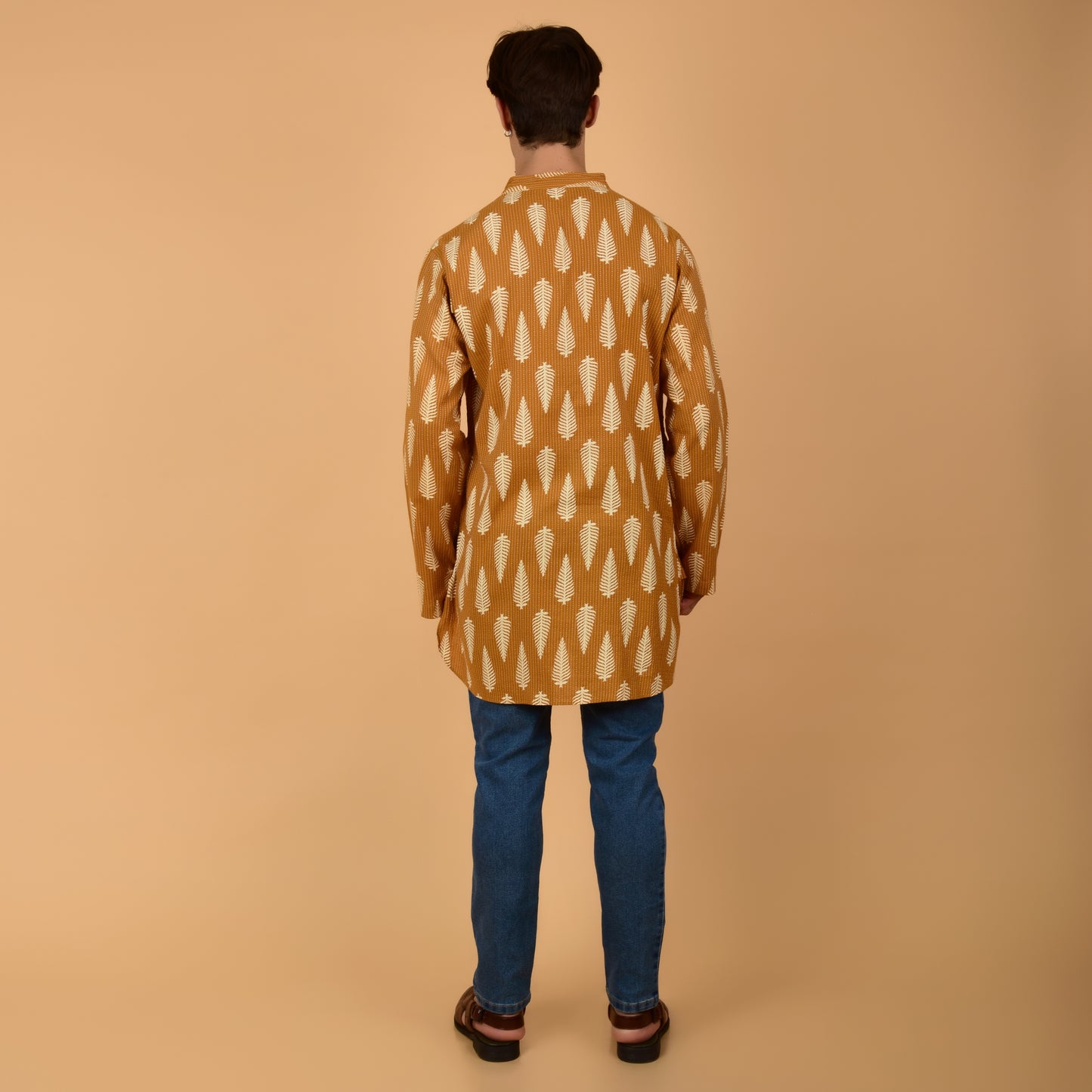 Mustard Fern Drift Printed Kurta
