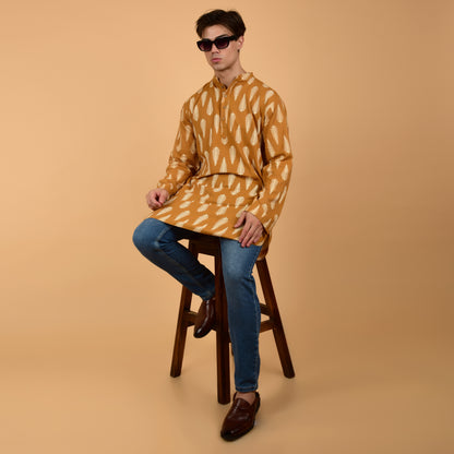 Mustard Fern Drift Printed Kurta