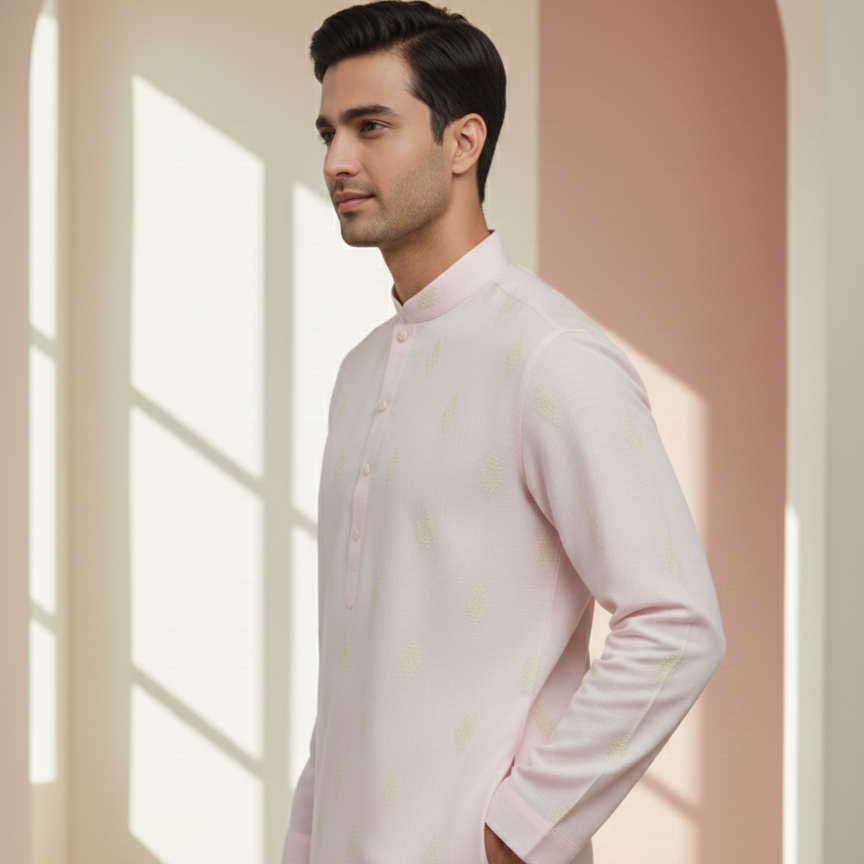 Baby Pink Dori kurta