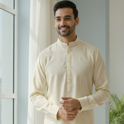 Butter Yellow Dori Kurta