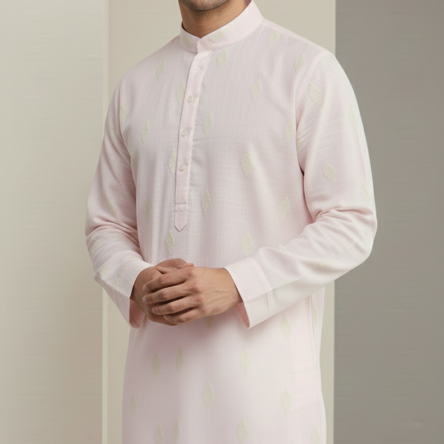 Baby Pink Dori kurta