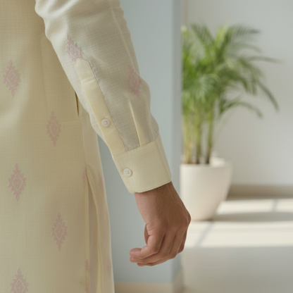 Butter Yellow Dori Kurta