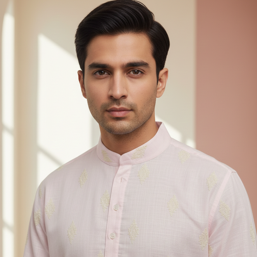 Baby Pink Dori kurta