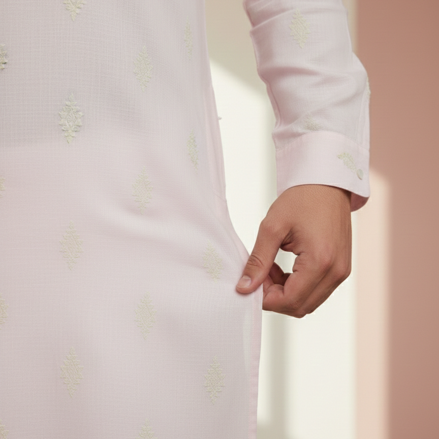 Baby Pink Dori kurta