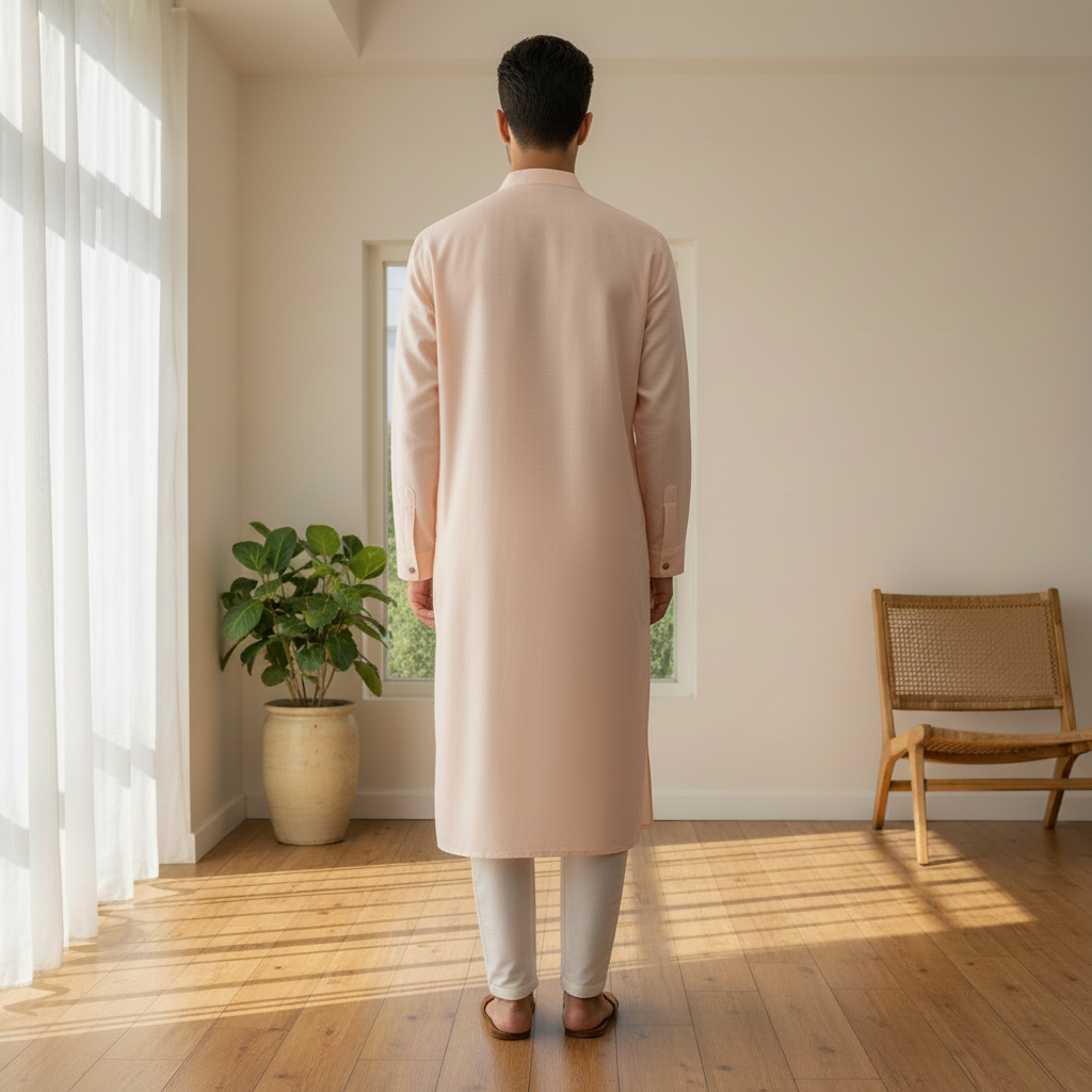 Peach Air Kurta