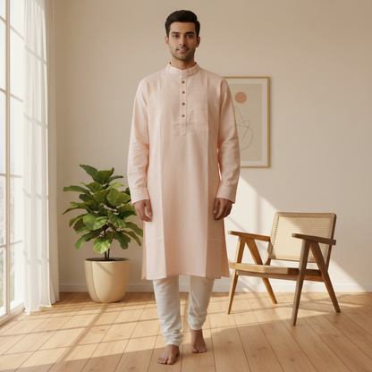 Peach Air Kurta