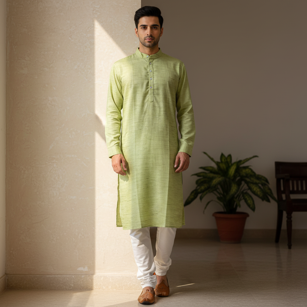 Pista Texture Kurta