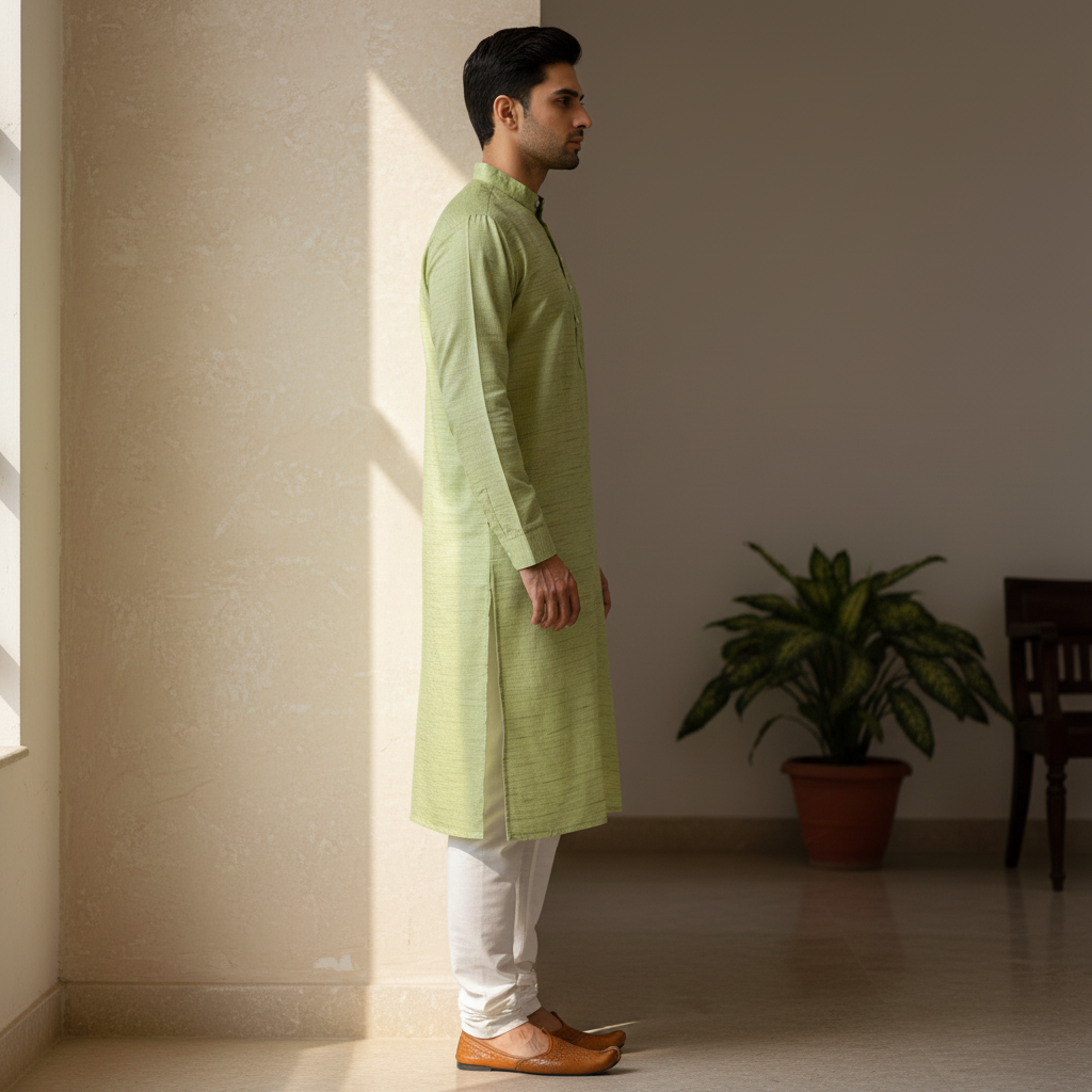 Pista Texture Kurta