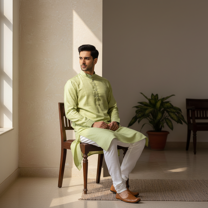 Pista Texture Kurta