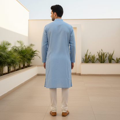 Sky Blue Texture Kurta