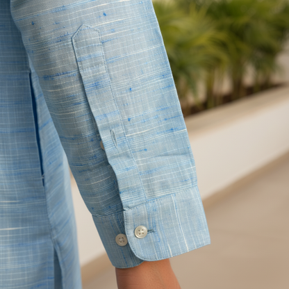 Sky Blue Texture Kurta
