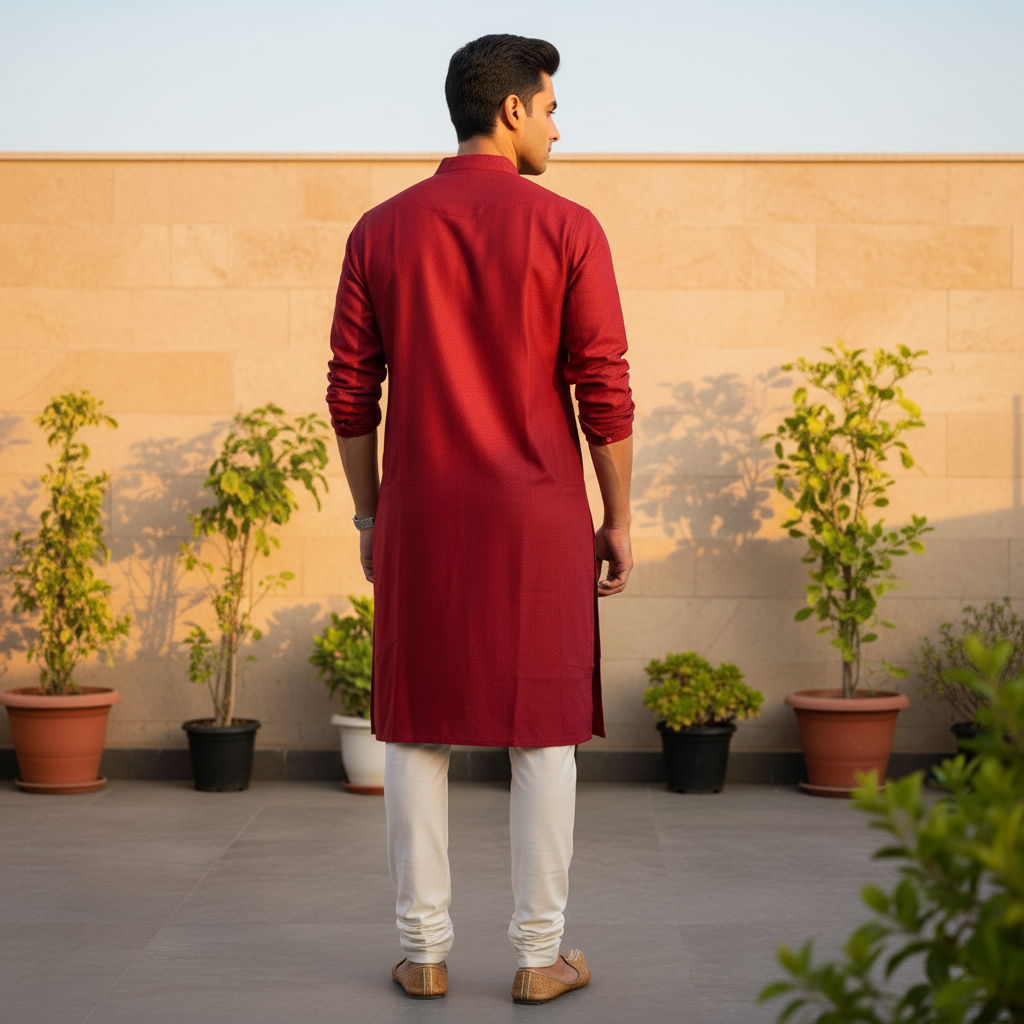 Maroon Classic Kurta