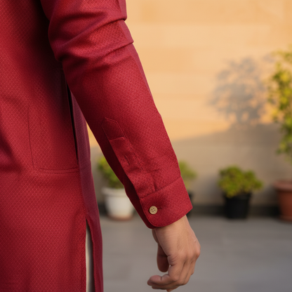 Maroon Classic Kurta