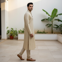 Beige Classic Kurta