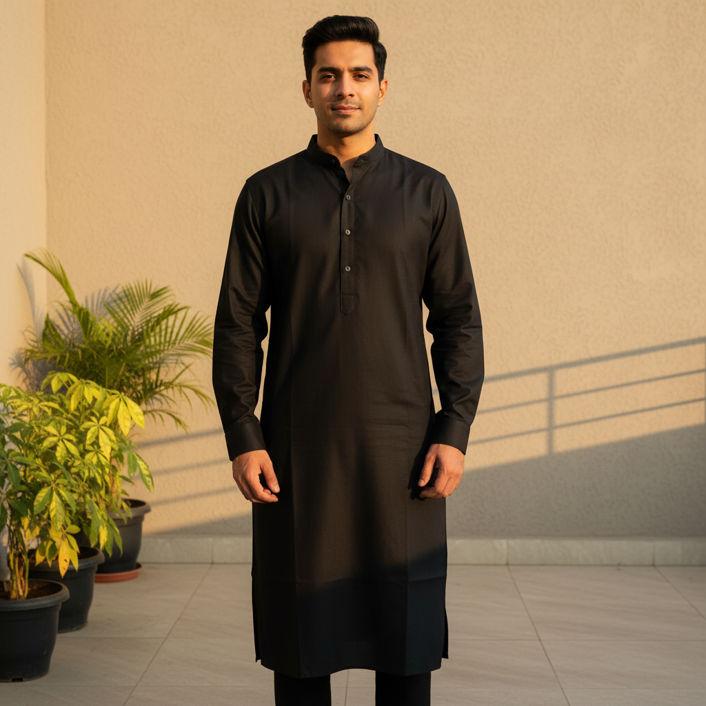 Black Calm Kurta