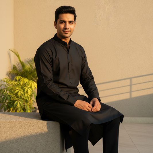 Black Calm Kurta