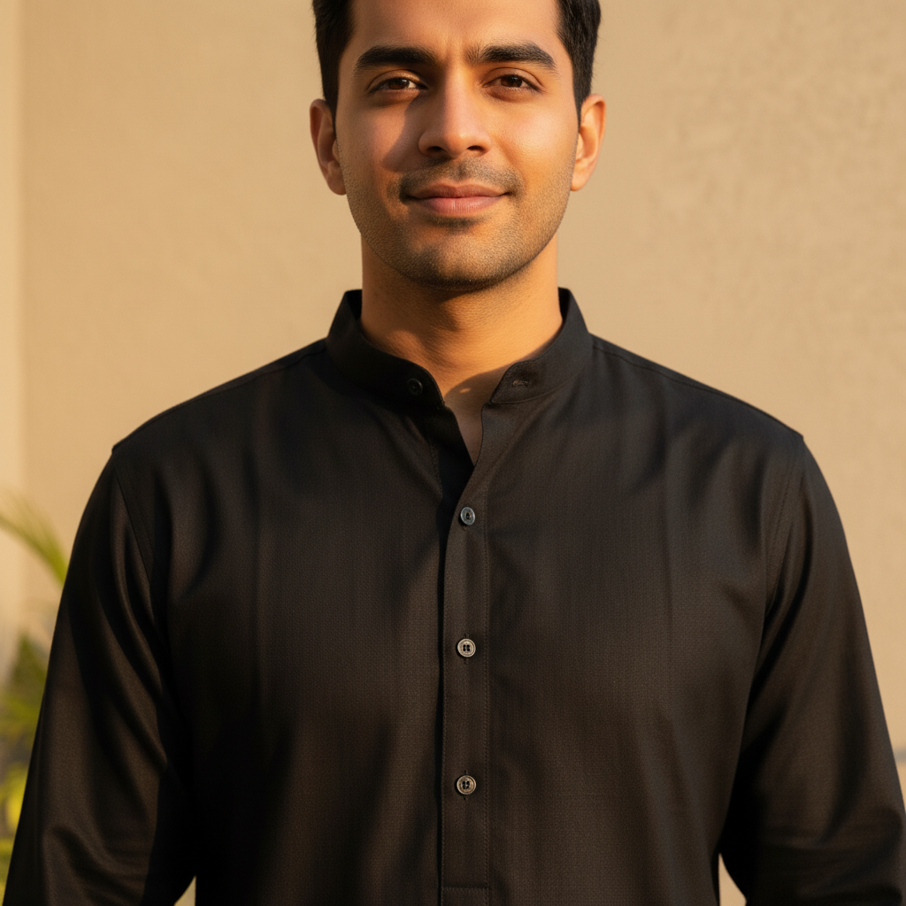 Black Calm Kurta