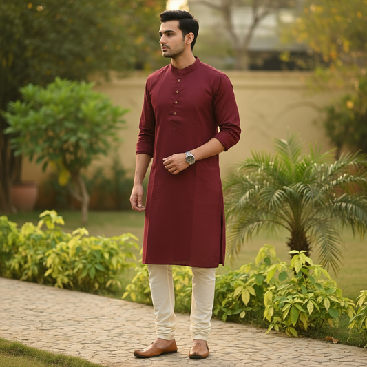 Maroon Calm Kurta