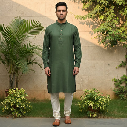 Bottle Green Classic Kurta