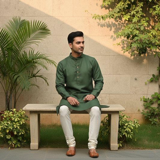 Bottle Green Classic Kurta