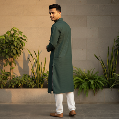 Bottle Green Gentle Kurta