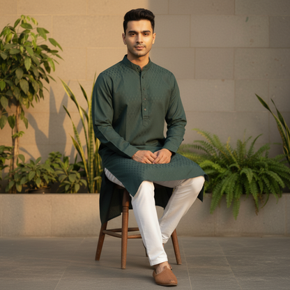 Bottle Green Gentle Kurta