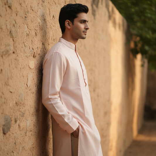 Peach Air Kurta